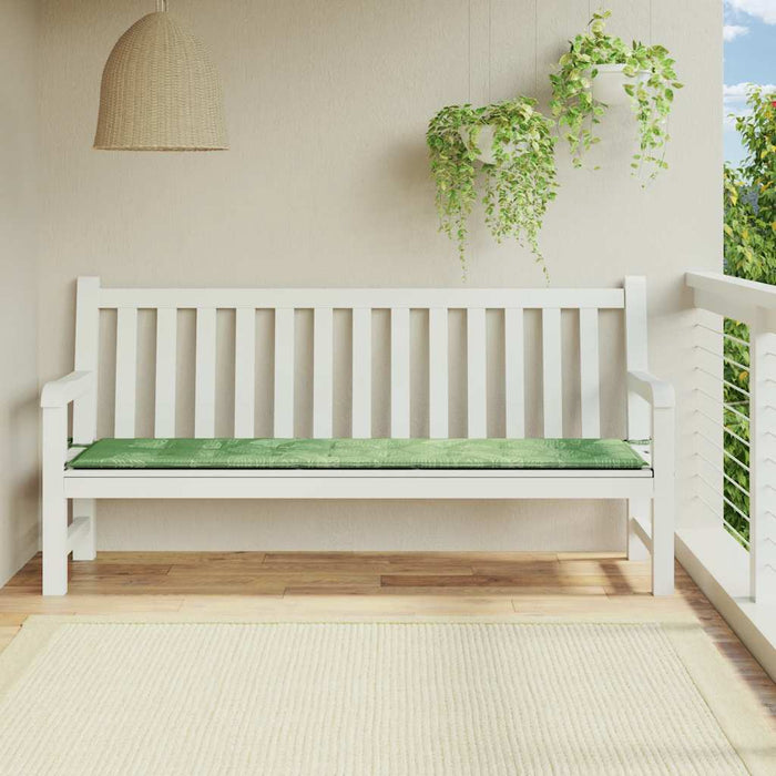 Cuscino Panca da Giardino Motivo a Foglie 200x50x4 cm Tessuto 361205