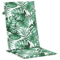 Cuscini per Sedia Schienale Alto 2 pz Motivo Foglie in Tessuto