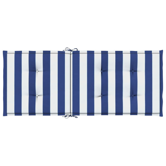 Cuscini Sedia Schienale Alto 6 pz Strisce Bianche e Blu Tessuto 361255