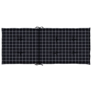 Cuscini per Sedia Schienale Alto 6 pz Neri a Quadri in Tessuto 361258