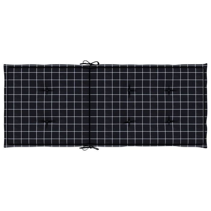 Cuscini per Sedia Schienale Alto 6 pz Neri a Quadri in Tessuto 361258