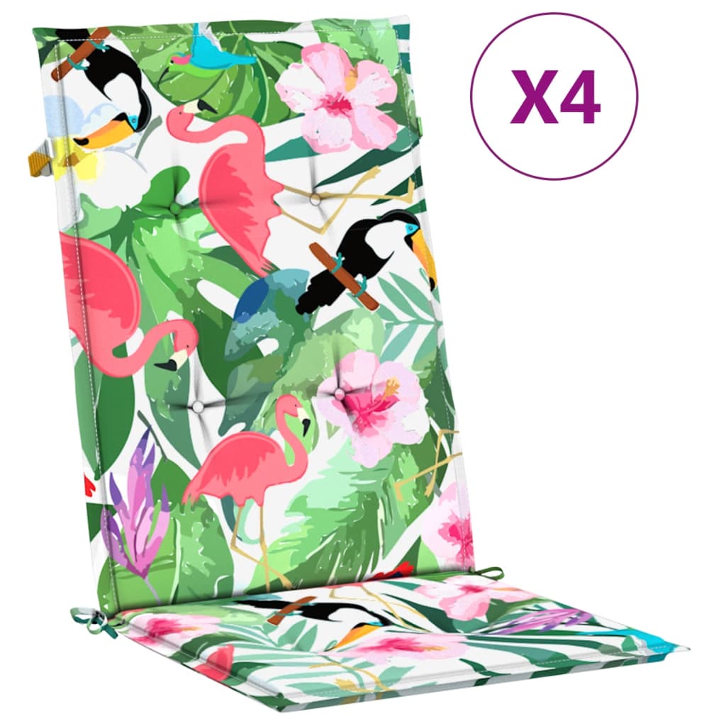 Cuscini per Sedia con Schienale Alto 4pz Multicolore in Tessutocod mxl 118299