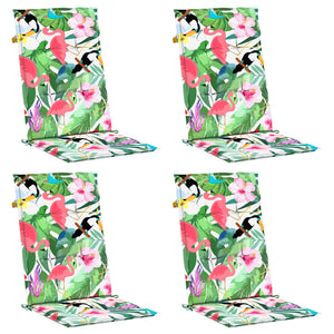 Cuscini per Sedia con Schienale Alto 4pz Multicolore in Tessuto 361260