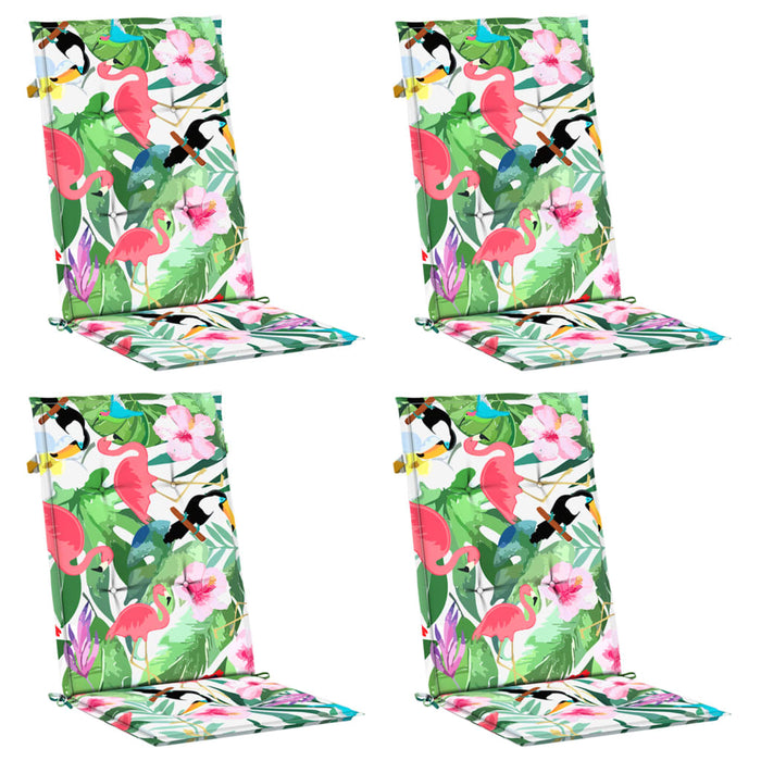 Cuscini per Sedia con Schienale Alto 4pz Multicolore in Tessuto 361260