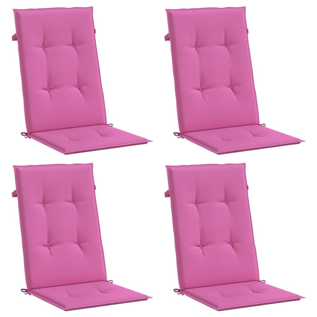 Cuscini per Sedia con Schienale Alto 4pz Rosa in Tessutocod mxl 118353