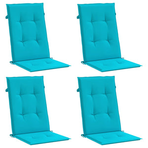 Cuscini per Sedia con Schienale Alto 4 pz Turchese in Tessutocod mxl 70386