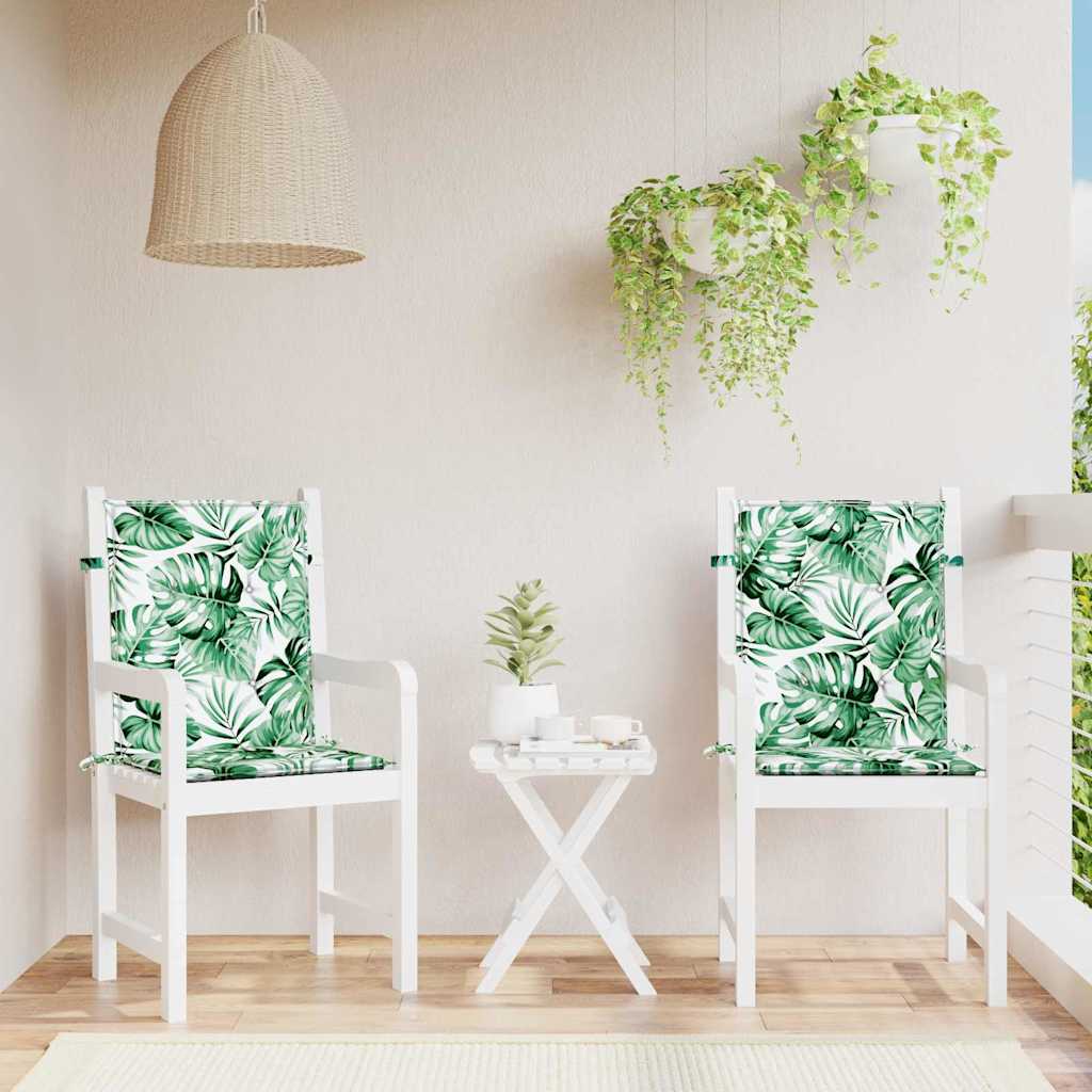 vidaXL Cuscini per sedie Altro 2 pcs Motivo a foglia 100 x 50 x 3 cm