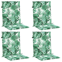 Cuscini per Sedia Schienale Basso 4 pz Motivo Foglie in Tessuto 361311