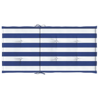 Cuscini Sedia Schienale Basso 6pz Strisce Bianche e Blu Tessuto 361321