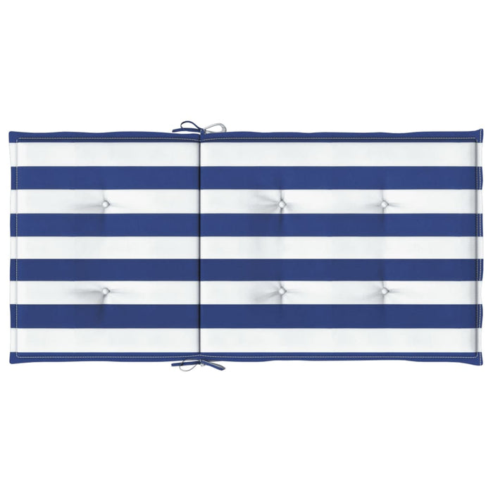 Cuscini Sedia Schienale Basso 6pz Strisce Bianche e Blu Tessuto 361321