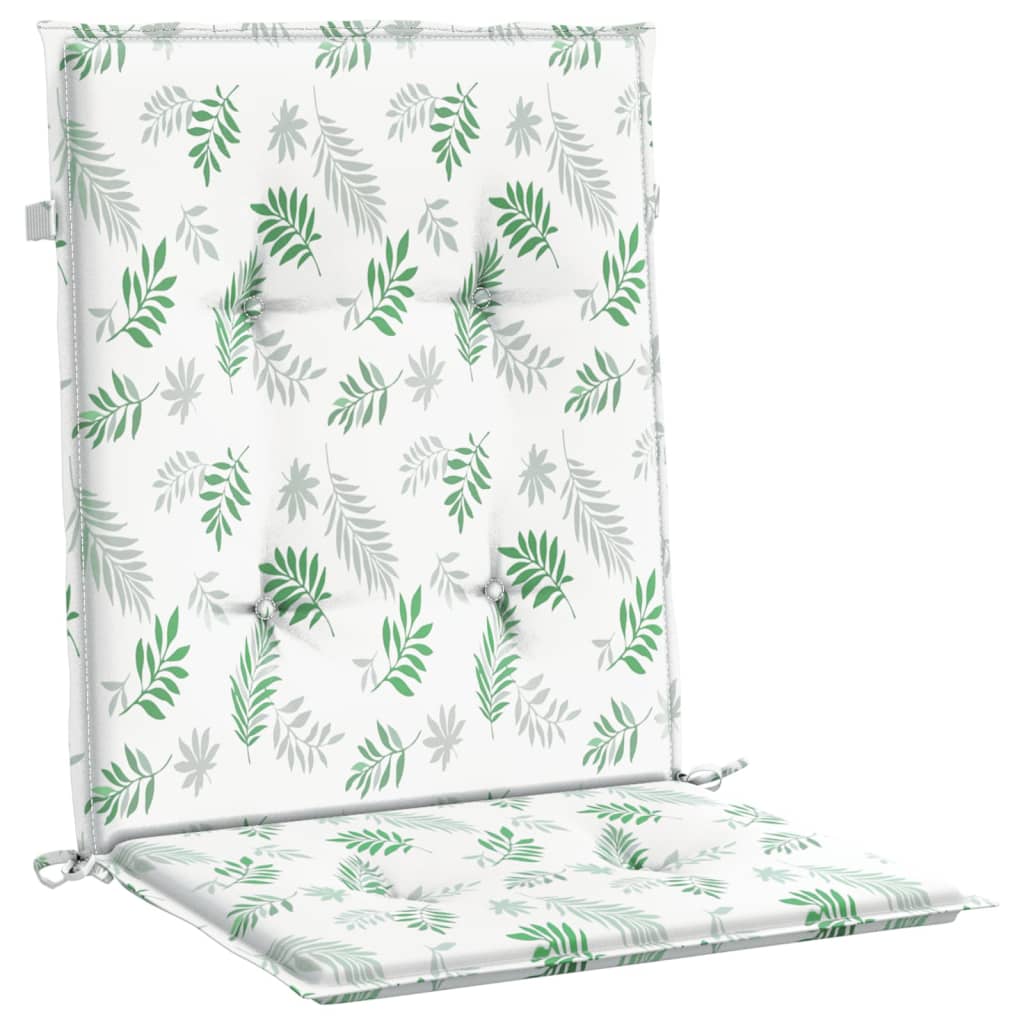 Cuscini per Sedia Schienale Basso 6 pz Motivo Foglie in Tessuto 361330