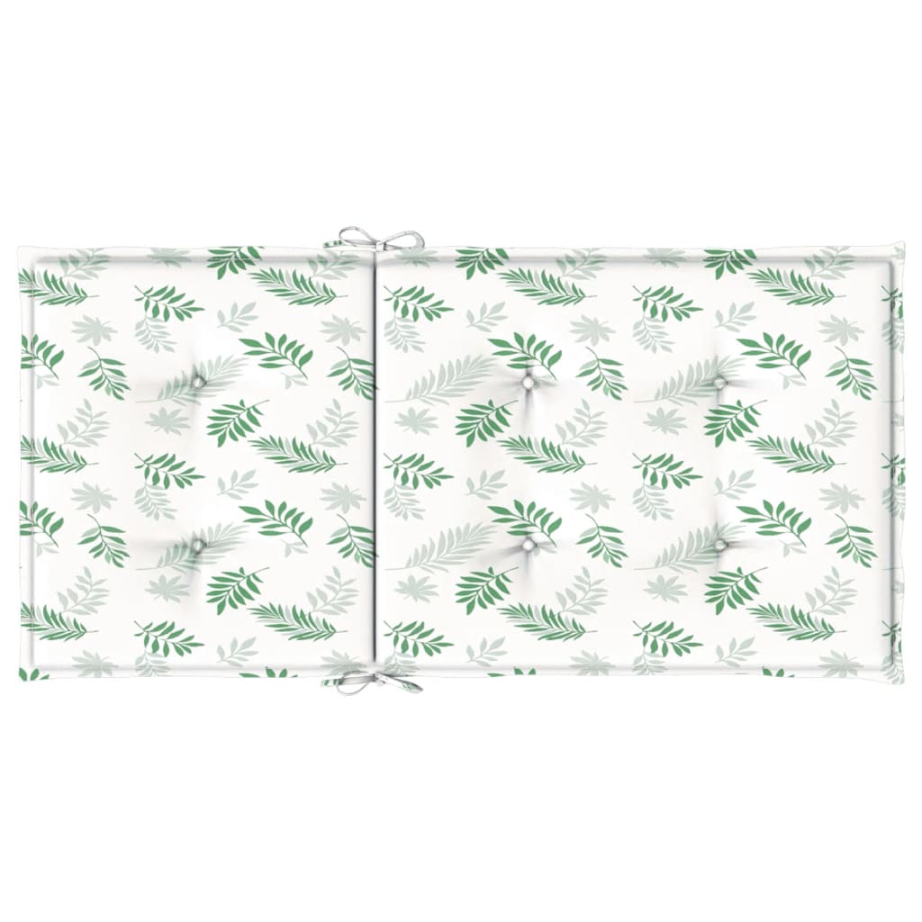 Cuscini per Sedia Schienale Basso 6 pz Motivo Foglie in Tessuto 361330