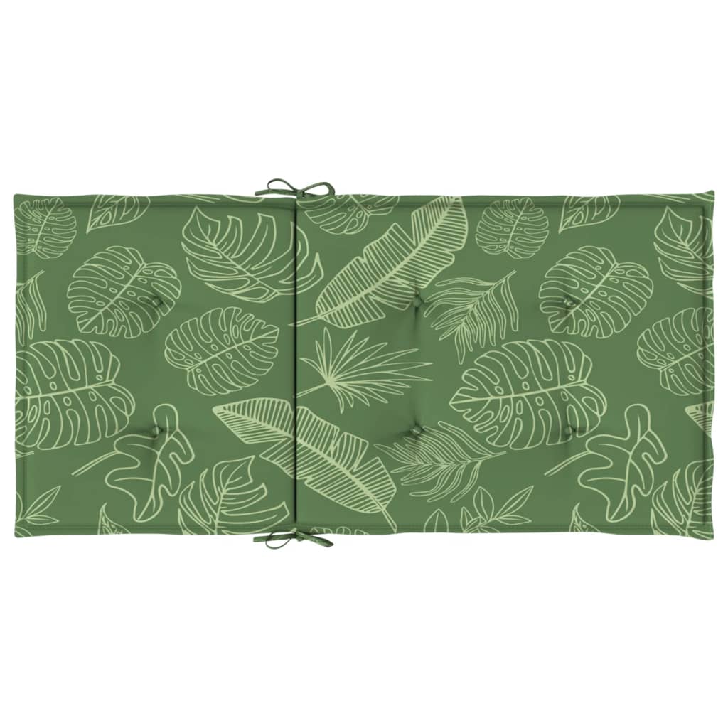 Cuscini per Sedia Schienale Basso 2 pz Motivo Foglie in Tessuto