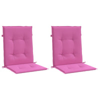 Cuscini per Sedia con Schienale Basso 2 pz Rosa in Tessuto 361334