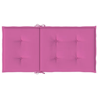 Cuscini per Sedia con Schienale Basso 2 pz Rosa in Tessuto 361334