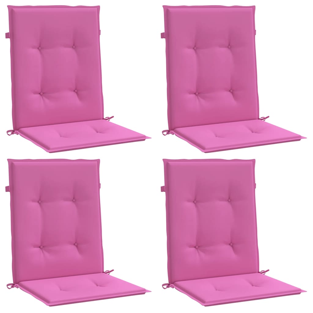 Cuscini per Sedia con Schienale Basso 4 pz Rosa in Tessuto 361335