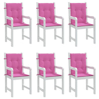 Cuscini per Sedia con Schienale Basso 6 pz Rosa in Tessuto 361336