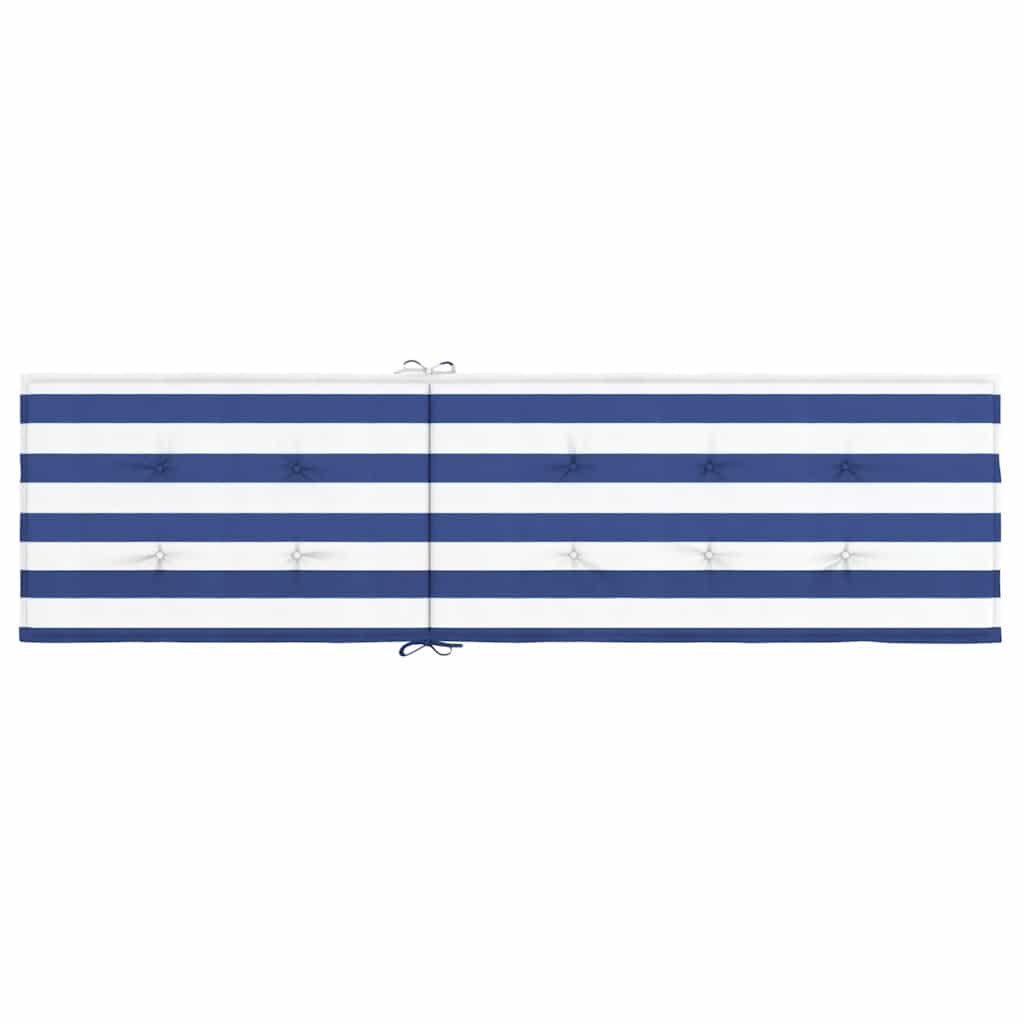 Cuscino per Sedia Sdraio a Strisce Bianche e Blu Tessuto Oxford 361377