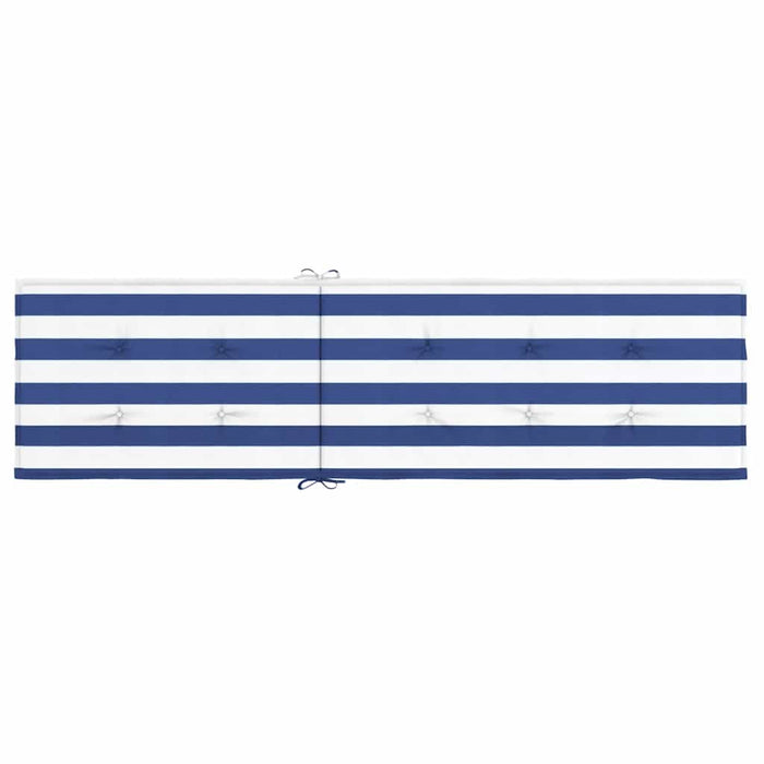 Cuscino per Sedia Sdraio a Strisce Bianche e Blu Tessuto Oxford 361377