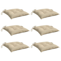 Cuscini per Sedia 6 pz Beige 40x40x7 cm in Tessuto Oxford 361461