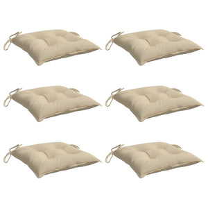 Cuscini per Sedia 6 pz Beige 40x40x7 cm in Tessuto Oxford 361461