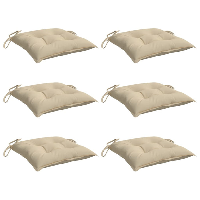 Cuscini per Sedia 6 pz Beige 40x40x7 cm in Tessuto Oxford 361461