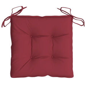 Cuscini per Sedia 2 pz Rosso Vino 40x40x7 cm in Tessuto Oxford 361477