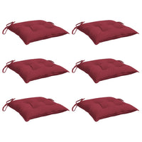 Cuscini per Sedia 6 pz Rosso Vino 40x40x7 cm in Tessuto Oxford 361479