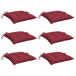 Cuscini per Sedia 6 pz Rosso Vino 40x40x7 cm in Tessuto Oxford 361479