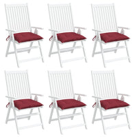 Cuscini per Sedia 6 pz Rosso Vino 40x40x7 cm in Tessuto Oxford 361479