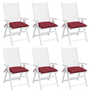 Cuscini per Sedia 6 pz Rosso Vino 40x40x7 cm in Tessuto Oxford 361479