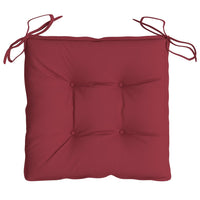 Cuscini per Sedia 6 pz Rosso Vino 40x40x7 cm in Tessuto Oxford 361479