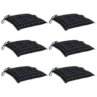 Cuscini per Sedia 6 pz Motivo a Quadri Nero 40x40x7 cm Tessuto 361491