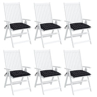 Cuscini per Sedia 6 pz Motivo a Quadri Nero 40x40x7 cm Tessuto 361491