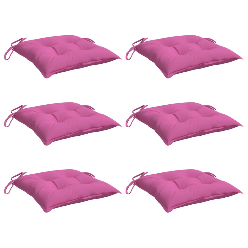 Cuscini per Sedia 6 pz Rosa 40x40x7 cm in Tessuto 361503