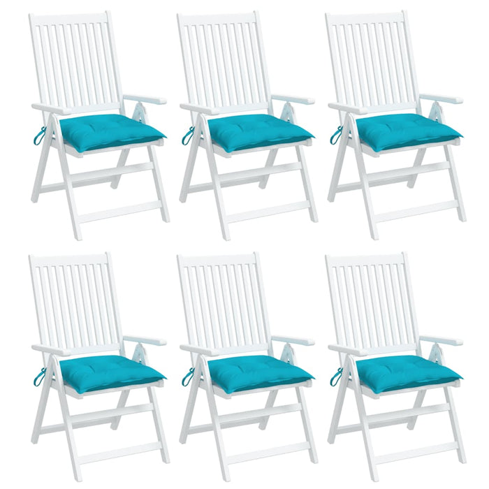 Cuscini per Sedia 6 pz Turchese 40x40x7 cm in Tessuto 361506
