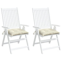 Cuscini per Sedia 2 pz Bianco Crema 50x50x7cm in Tessuto Oxford 361513