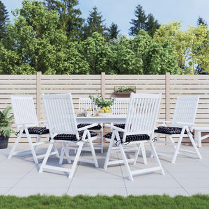 Cuscini per Sedia 6 pz a Quadri Neri 50x50x7 cm Tessuto Oxford 361548