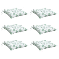 Cuscini per Sedia 6 pz a Foglie 50x50x7 cm Tessuto Oxford 361554