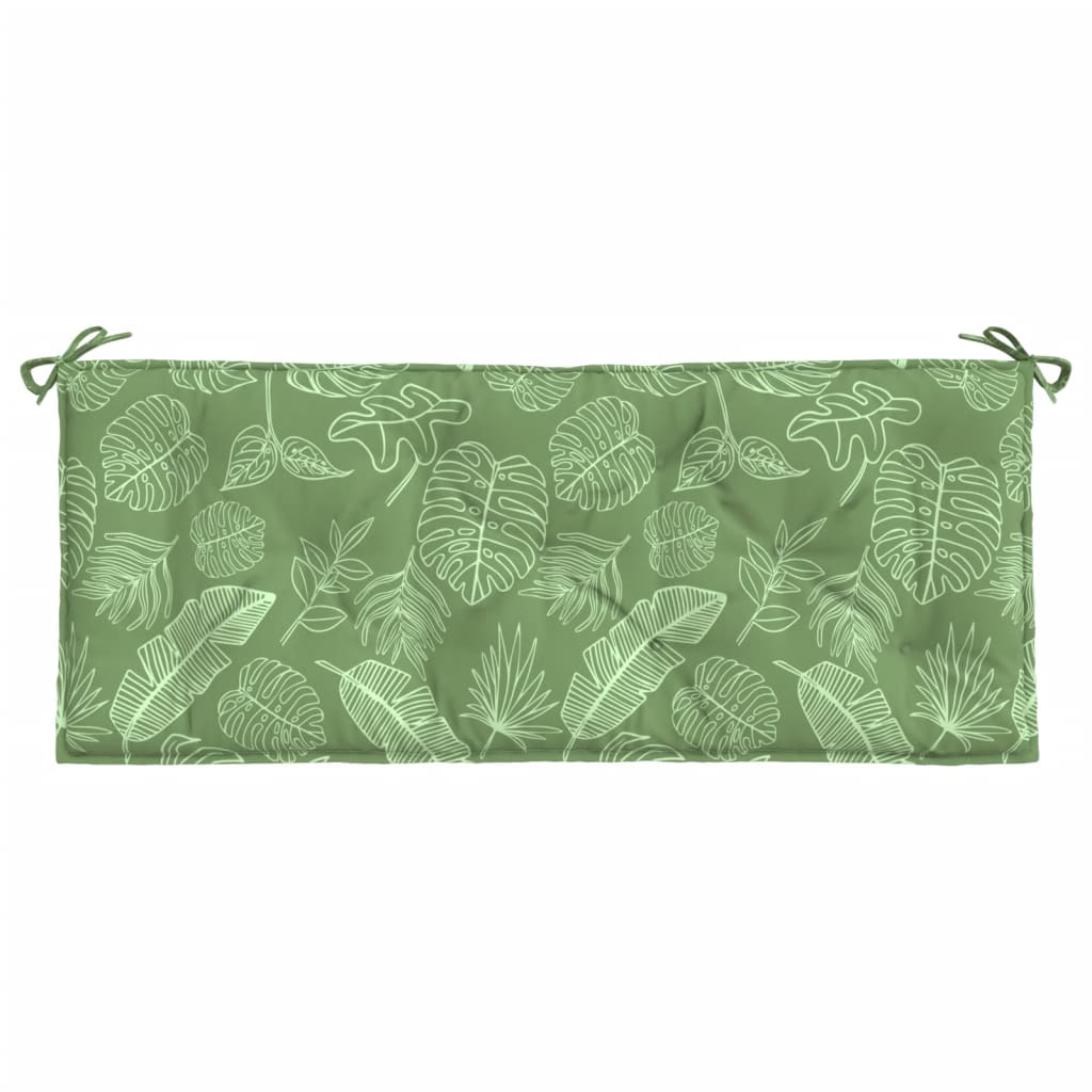 Cuscino Panca Giardino con Motivo a Foglie 120x50x7 cm Tessuto 361599