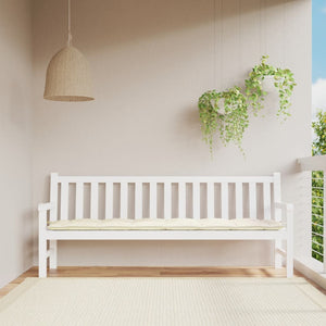 Cuscino per Panca Giardino Crema 200x50x7 cm in Tessuto Oxford 361642