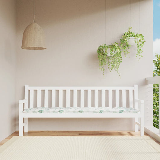 Cuscino Panca da Giardino Motivo a Foglie 200x50x7 cm Tessutocod mxl 119599