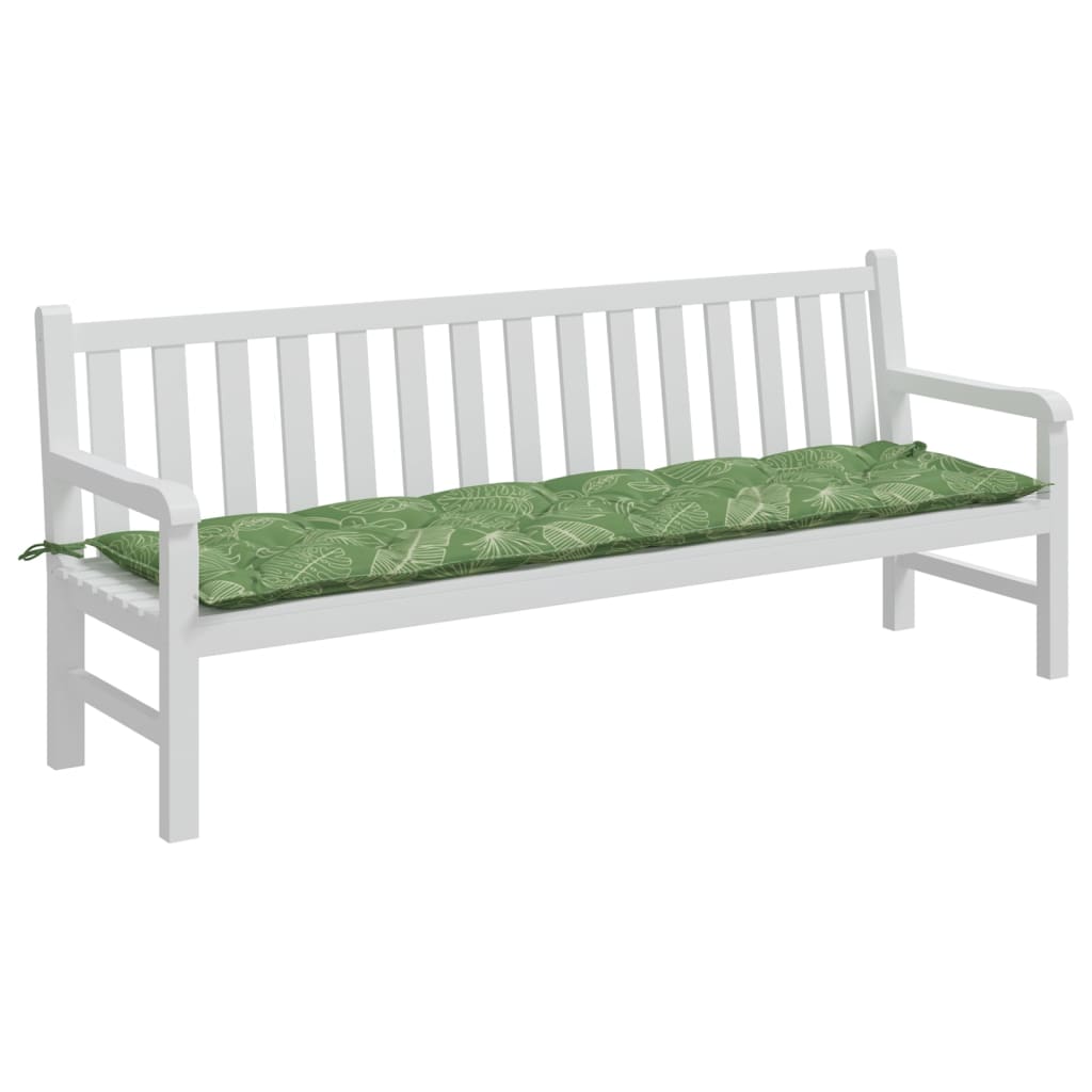 Cuscino Panca da Giardino Motivo a Foglie 200x50x7 cm Tessuto 361656