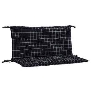Cuscini Panca da Giardino 2pz a Quadri Nero 100x50x7 cm Tessutocod mxl 70361