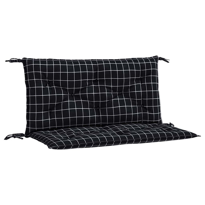 Cuscini Panca da Giardino 2pz a Quadri Nero 100x50x7 cm Tessutocod mxl 70361