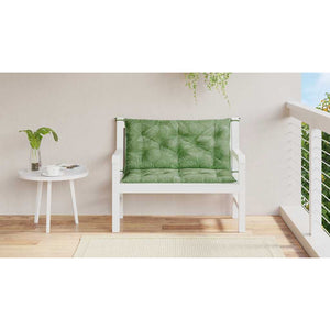 Cuscini Panca Giardino 2 pz-Cuscini per panchina da esterno Motivo a Foglie 100x50x7 cm Tessuto