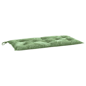 Cuscini Panca Giardino 2 pz-Cuscini per panchina da esterno Motivo a Foglie 100x50x7 cm Tessuto