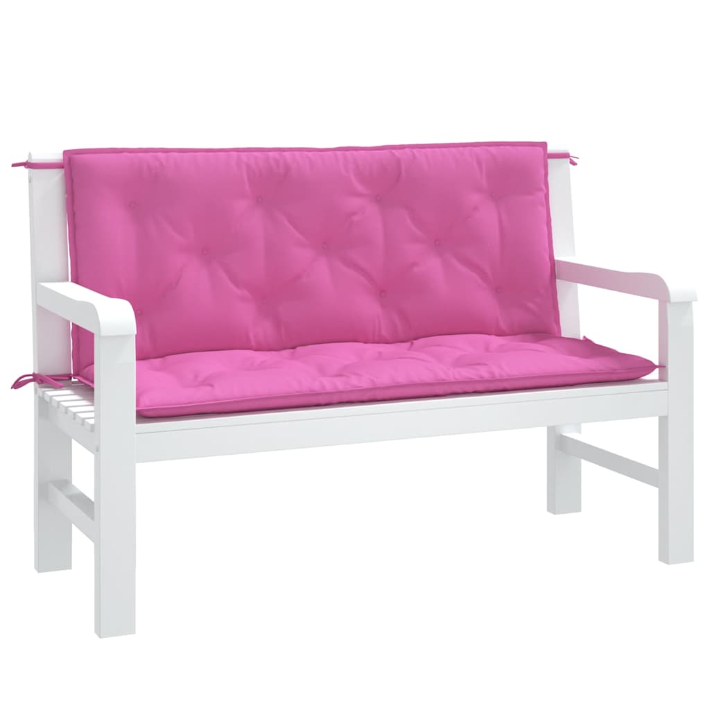 Cuscini per Panca da Giardino 2 pz Rosa 120x50x7 cm in Tessuto 361695