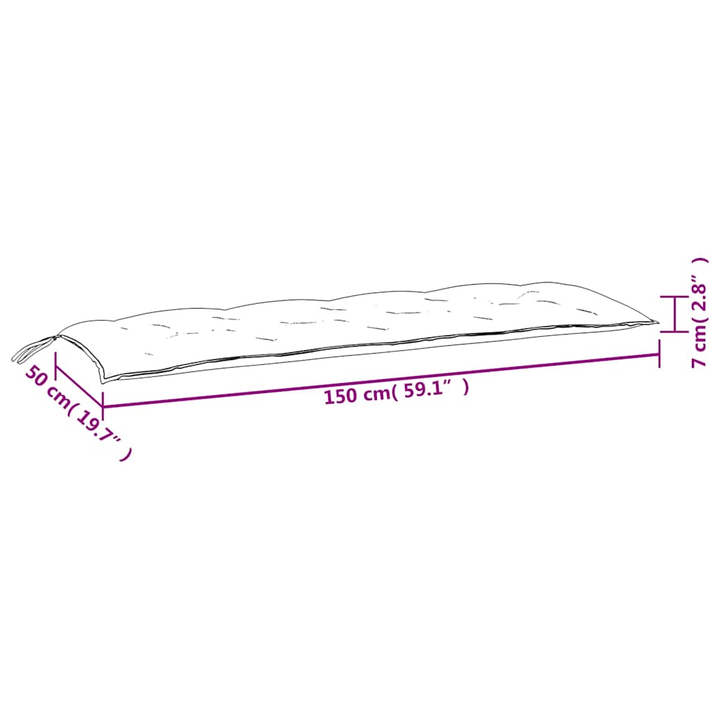 Cuscini Panca Giardino 2pz Righe Bianche Blu 150x50x7cm Tessuto 361709