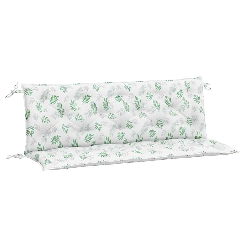 Cuscini Panca Giardino 2 pz-Cuscini per panchina da esterno Motivo a Foglie 150x50x7 cm Tessuto